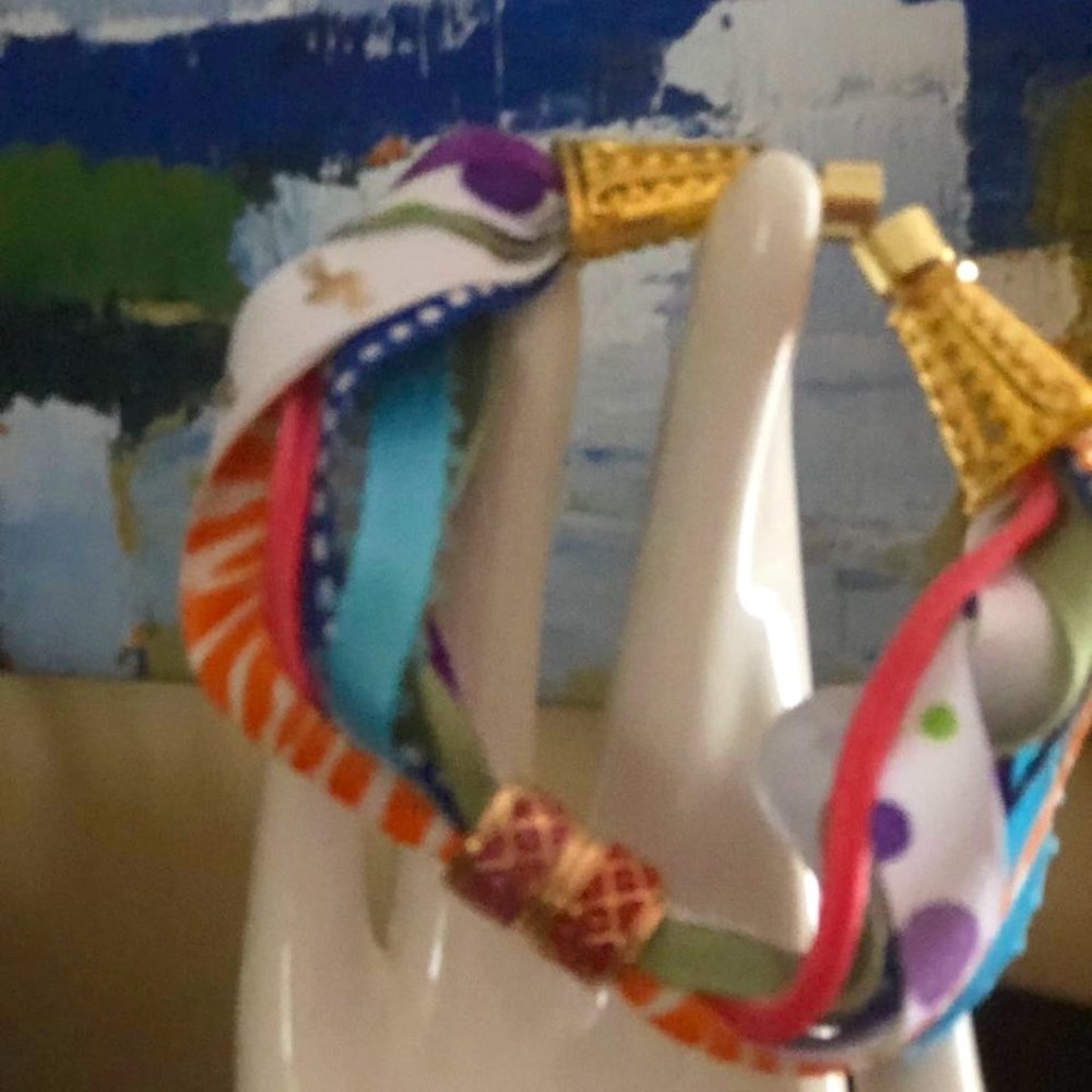Silk and ribbons unique bracelet